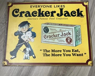 Cracker Jack Sign, Retro Rustic Candy Popcorn, Caramel Tin Sign 15"X12" - Image 1 of 4