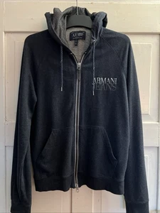 Schöne Armani Jeans Kapuzen Sweatshirtjacke blau Gr L Neu - Bild 1 von 6