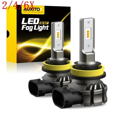 2/4/6X H11 H8 LED Foglight High Low Beam Bulb DRL Golden Yellow 20000LM Fanless - Image 1 of 4
