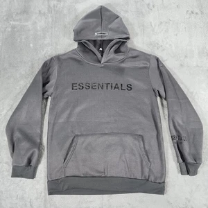 Fear of God Essentials Hoodie Mens Medium Large Gray Pullover Sweatshirt Logo - Picture 1 of 13