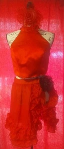Womens S (6-8) Sexy Saloon Girl Mini 3-piece Costume Strip Tease Dance Halloween - Picture 1 of 9