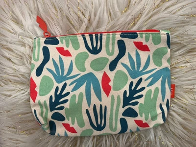 Bolsa Ipsy Glam Force of Nature maquiagem cosmética abril 2021 lona lábios vermelhos boho - Imagem 1 de 4