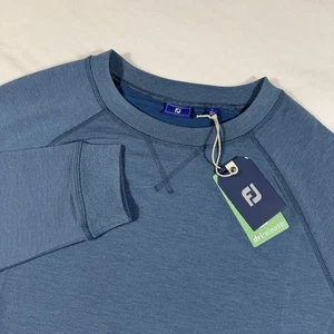 FootJoy Shirt Golf French Terry Crewneck Mens Large Ink Heather LS Pullover NWT - Picture 1 of 8