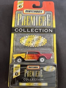 MATCHBOX PREMIERE COLLECTION '57 CHEVY Red With Flames 1996 Boxed New - Picture 1 of 10