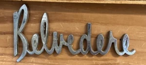 Auto Emblem MoPar 1963 1964 Plymouth Belvedere Chrome Script OEM P/N 2422891 - Picture 1 of 1