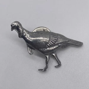 Vintage Silver Tone Turkey Lapel Hat Pin - Picture 1 of 4
