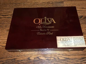 Oliva 135 Aniversario Serie V Shinny Brown Empty Wooden Humidor 13.5”x9”x1.5” - Picture 1 of 9