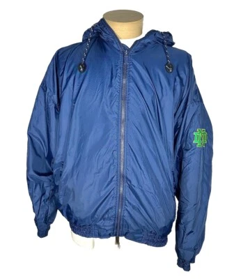 Chaqueta de Colección Años 90 Notre Dame Lucha Irlandesa Bordada con Cremallera con Capucha Foto 1 de 4