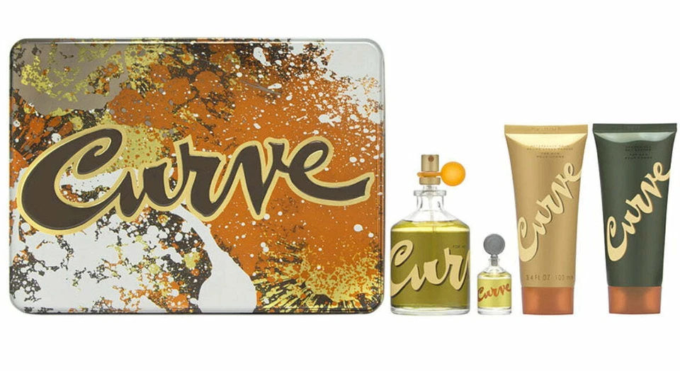 CURVE Colonia Spray 4.2oz/0.5oz Mini/Aftar Bálsamo de Afeitar + Gel de Ducha 3.4oz Hombres Foto 1 de 1