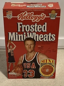 LARRY BIRD, Kellogg's Frosted Mini-Wheats Cereal Box, USA Olympics, 1990, Empty - Picture 1 of 6