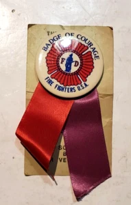 Prendedor/cinta vintage de bomberos de EE. UU. 'Insignia de coraje' (vendido por veteranos de guerra) - Imagen 1 de 2