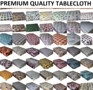 WIPE CLEAN TABLECLOTH PVC OILCLOTH VINYL WIPEABLE TABLE CLOTH COVER PROTECTOR - Picture 1 of 73
