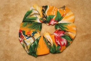 Scrunch-Ups HAIR SCRUNCHIES - Hibiscuses, Macaws & Palm Trees Scrunchie - Picture 1 of 2