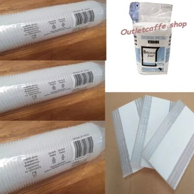 BRICCO SUGAR 1kg Zucchero Calibrato 300 Bicchieri 300 Palette x Distributori Automatici H 24