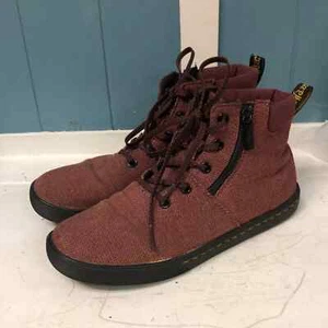 Dr. Martens Maegley Boots Soft Wair Cherry Canvas Side Zip Women’s Sz 7 - Picture 1 of 9