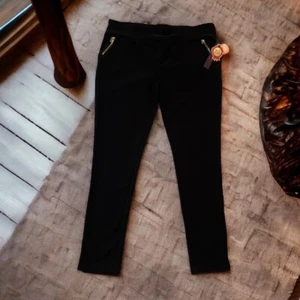 NWT Shosho Women’s Plus Size 3X Black Stretchy Waist Pull On Pants Pockets - Picture 1 of 5