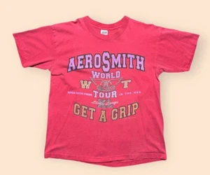 Aerosmith T Shirt 1993 Get A Grip Tour Original Vintage Mens Large Anvil 1990s - Picture 1 of 7
