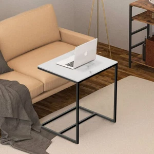 Compact C Shaped Side Table Sofa End Tables Couch Laptop Desk Bedside Tables - Picture 1 of 14