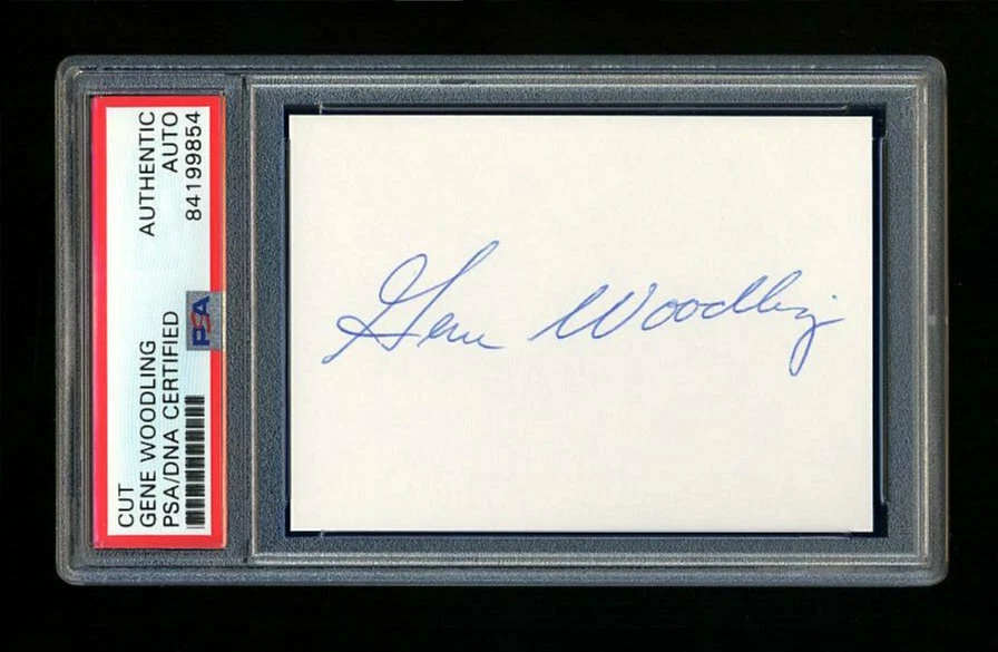 GENE WOODLING SIGNED MINT CUT PSA/DNA SLABBED AUTOGRAPHED NEW YORK YANKEES 5xWSC - Image 1 of 1