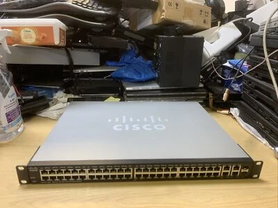 Cisco SF300-48P 48 Port PoE 10/100 + 2x SFP Port Stackable Managed Switch - Image 1 of 4