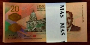 SINGAPORE 20 Dollars P-63 x 50 Running # 2019 Lot Bundle Commemorative UNC NOTE - Picture 1 of 4