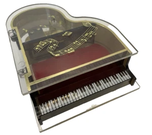 Sankyo Clear Lucite Grand Piano Music Box, Works, Japan Vintage - Picture 1 of 5