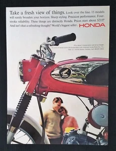 Vintage 1966 Honda Motorcycle 15 Models Starting at $215 - Full Page Color Ad - Picture 1 of 1