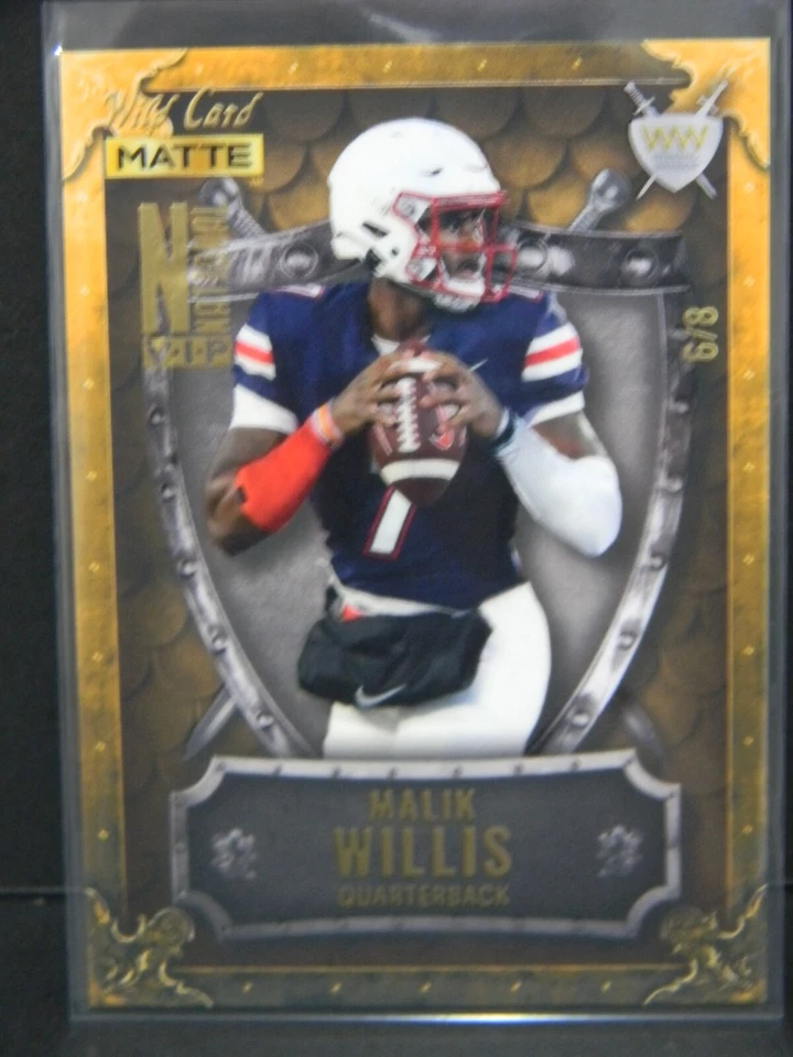 2022 WILD CARD NATIONAL VIP MATTE MALIK WILLIS ROOKIE 6/8 SSP TITANS RARE - Image 1 of 1