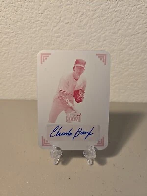 Placa de impresión automática Charlie Hough 1/1 hoja de metal 2024 91' magenta Foto 1 de 2