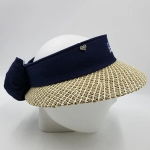 Kate Lord Golf US Open 2009 Canvas Straw Visor Hat Bow Womens M/L Medium Large - Picture 1 of 13