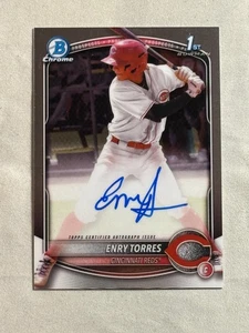 2025 Bowman Chrome Enry Torres Rookie Auto RC 1st #CPA-ET Reds (A) - Picture 1 of 2