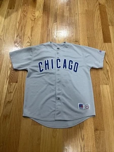 Vintage Russell GREG MADDUX CHICAGO CUBS Jersey Sz Large Missing Button - Picture 1 of 8