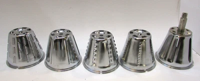 Cinco tambores de hoja de acero inoxidable para trituradora de carne Rival Grind-O-Mat 395 Foto 1 de 3