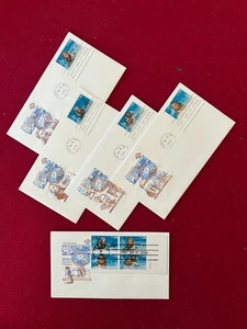 US Stamps Scott 2220-2223 Arctic Explorers 5 FDCs Colorful Farnam Cachets - Picture 1 of 1