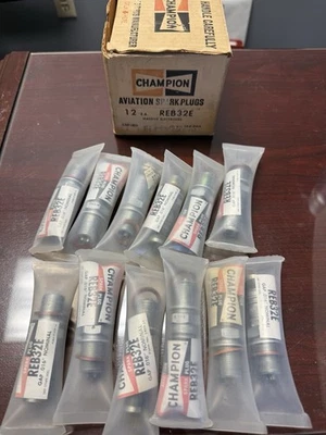 REB32E Champion Spark Plugs - Box of 12 - NEW OLD STOCK - GAP .016" to .021" - Image 1 of 4