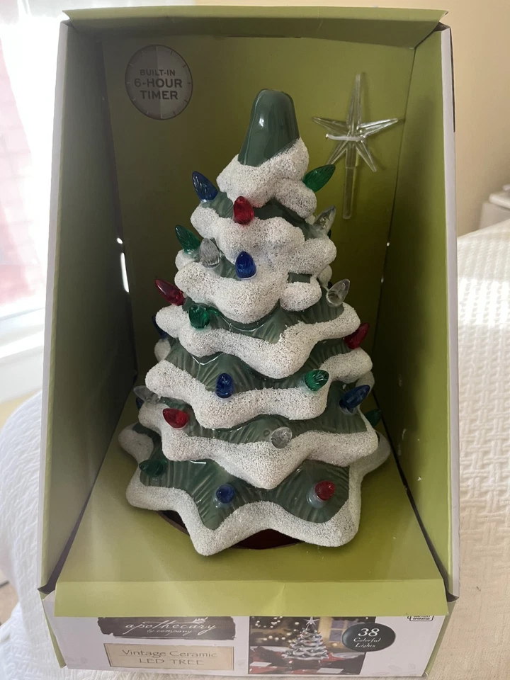 New Apothecary & Company Vintage 9" Ceramic LED Tree - Image 1 of 4