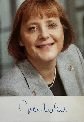 Angela Merkel signiert Kanzlerin Karte Original Unterschrift Signatur Autogramm - Bild 1 von 4