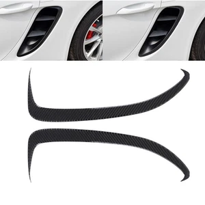 Carbon Fiber Side Fender Air Vent Cover Fit Porsche 718 Boxster Cayman 2016-2022 - Picture 1 of 4