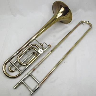 Trombón bajo tenor Bach 42B GL ajustado lacado dorado campana de latón amarillo usado Foto 1 de 4