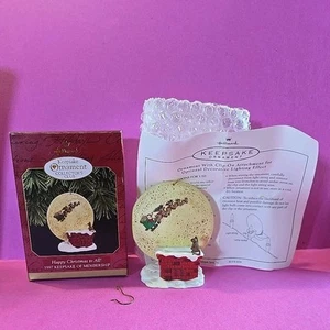 Happy Xmas To All! Weihnachtsmann Schlitten Ornament Hallmark Keepsake 1997 Collector's Club - Bild 1 von 17