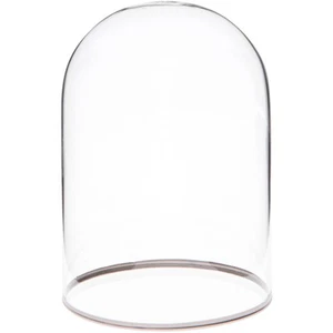 Cúpula de exhibición de vidrio Plymor de 3" x 4" con borde plateado (sin base) - Imagen 1 de 1