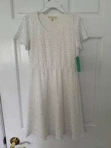 Cooper Key Girls White Eyelet Dress Lined NWT Size M 8/10 - Picture 1 of 2