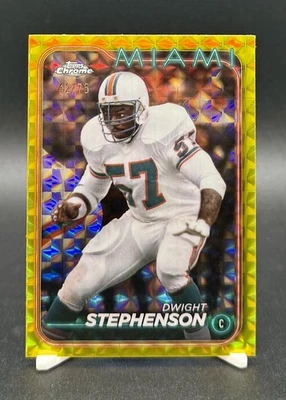 2024 Topps Chrome Yellow Geometric Refractor Dwight Stephenson /75 Miami - Image 1 of 2