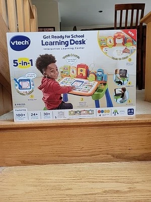 New VTECH Get Ready for School 5 in 1 Learning Desk With Projector and Stool - Image 1 of 4