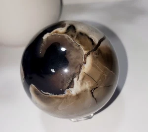 Volcano Agate Sphere, Uv Reactive Orb, Chalcedony Agate 312g - Picture 1 of 10