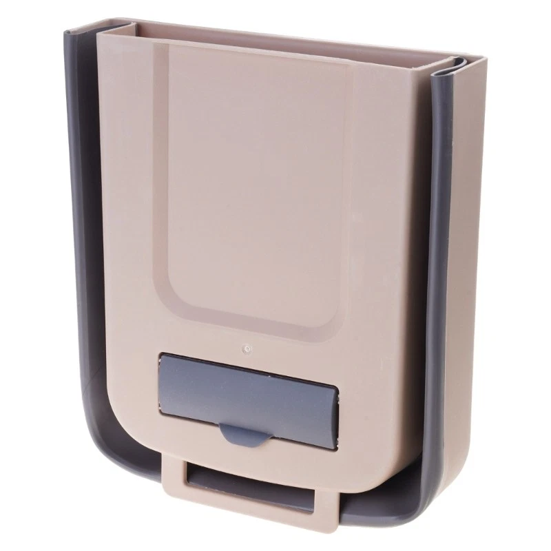 Bathroom Trash Can Folding Garbage Bin Wall Mounted Kitchen Toilet Wastebasket - Image 1 of 4