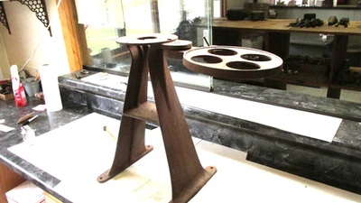 Old  Cast  Iron Cream Separator Base Stand  Table Pedestal W/ Table    Lot F - Image 1 of 4