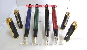 New Logo Blue Green Black Red Pelikan M600 FP 14k Gold with Discon Nib Size - Picture 1 of 11