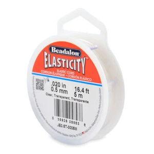 Beadalon Elasticity Cord Bead Stringing - Clear, Black, Gold, Silver 0.5 0.8 1mm - Picture 1 of 8