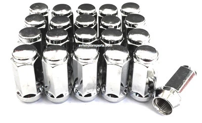 24 porcas cromadas bolota 7/16-20 Chevrolet Buick Pontiac Oldsmobile 1,90" de altura - Imagem 1 de 2